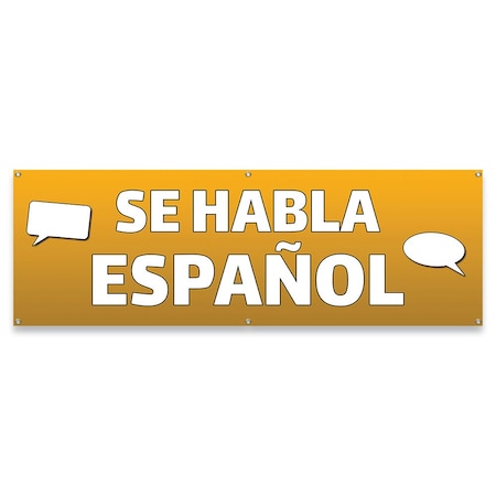 Signmission Se Habla Espanol Banner Concession Stand Food Truck Single Sided B-72-30153